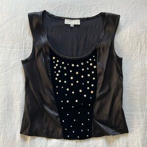 Cache Vintage 90s Satin Velvet Bustier Top